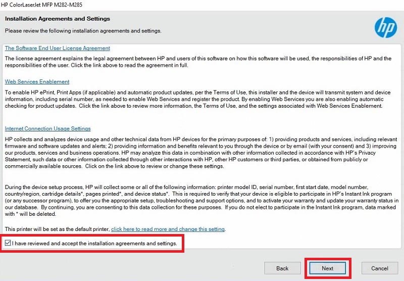 Hướng cài đặt Driver máy in HP M283Fdw - Bước 4