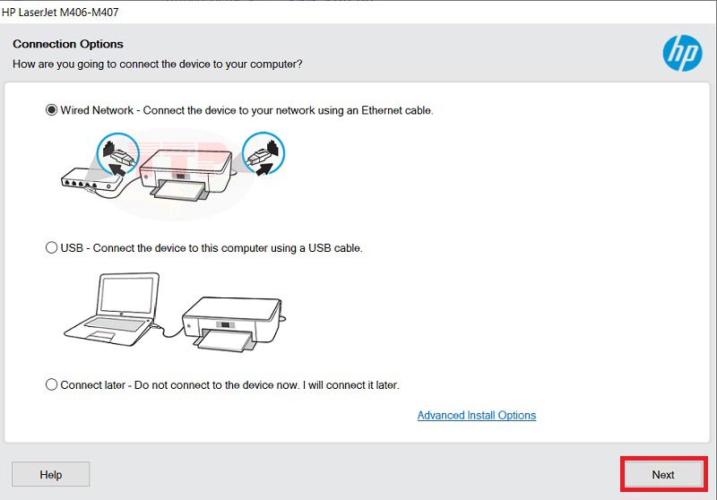 Hướng dẫn cài đặt Driver máy in HP M406Dn - Bước 6