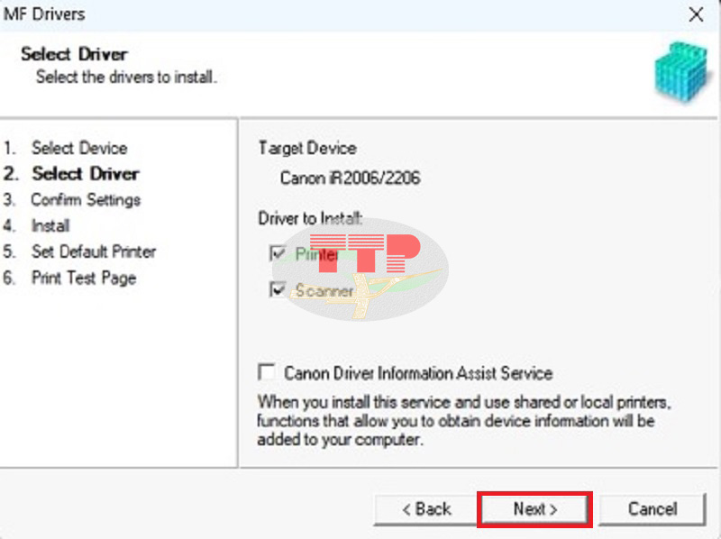 Hướng dẫn cài đặt Driver máy photocopy Canon IR 2006N - Bước 7