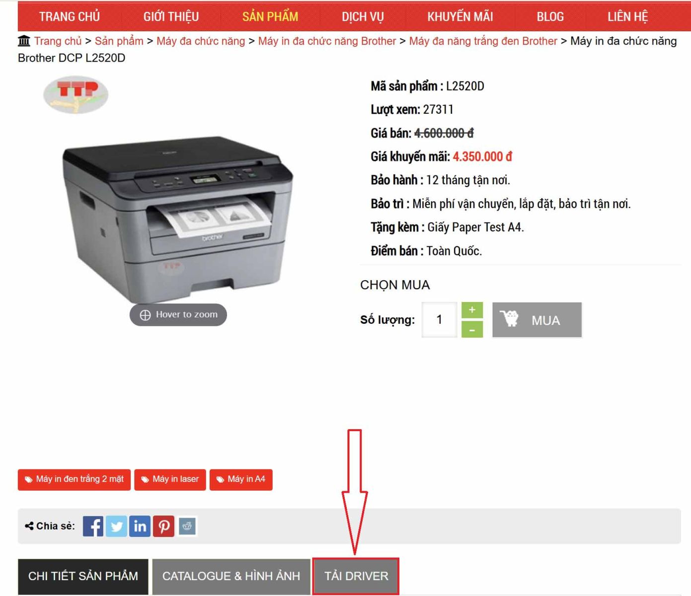 Hướng dẫn cài đặt máy in Brother DCP-L2520D