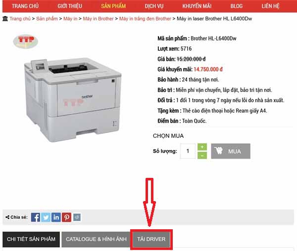  Hướng dẫn tải Driver Brother HL-L6400Dw TTP