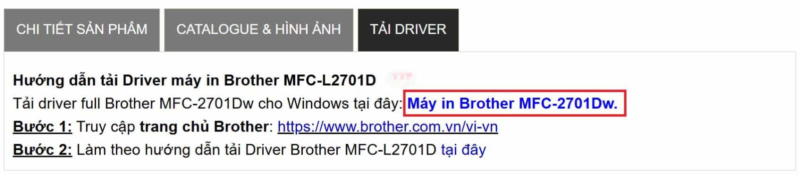 Hướng dẫn tải Driver Brother MFC-L2701D
