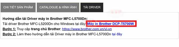 Hướng dẫn tải Driver Brother MFC-L5700Dn TTP
