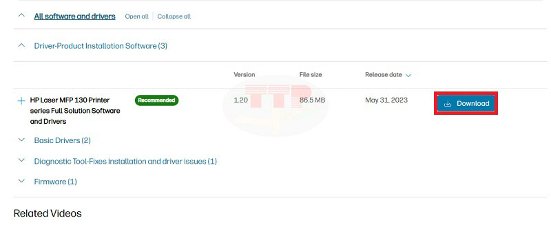 Hướng dẫn tải Driver HP 136W/ 136A TTP - Bước 4
