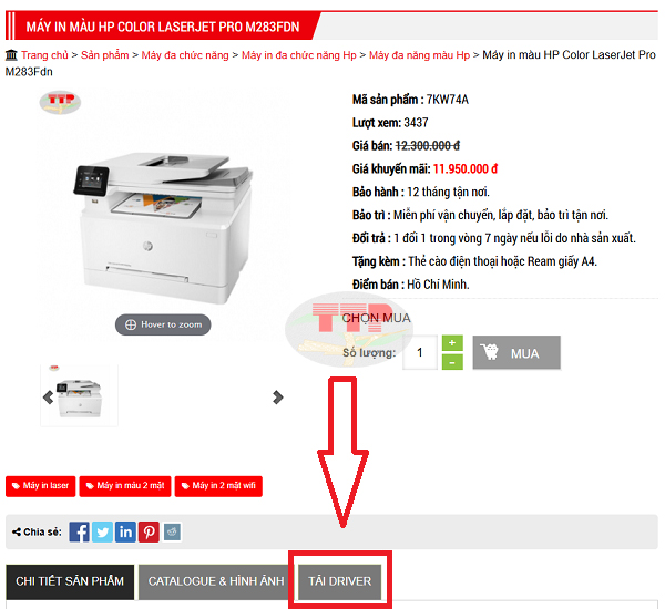Hướng dẫn cài đặt Driver máy in HP M283Fdn TTP