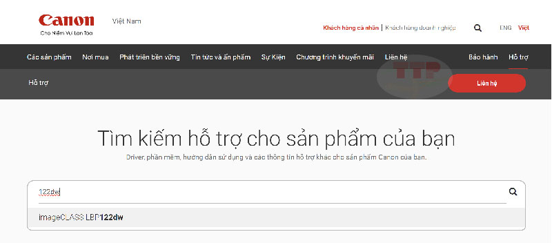 Hướng dẫn tải Driver máy in Canon 122DW TTP - Bước 3