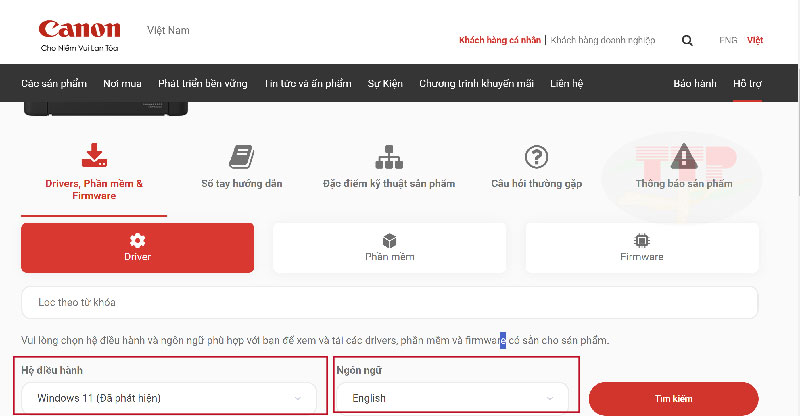 Hướng dẫn tải Driver máy in Canon 122DW TTP - Bước 4