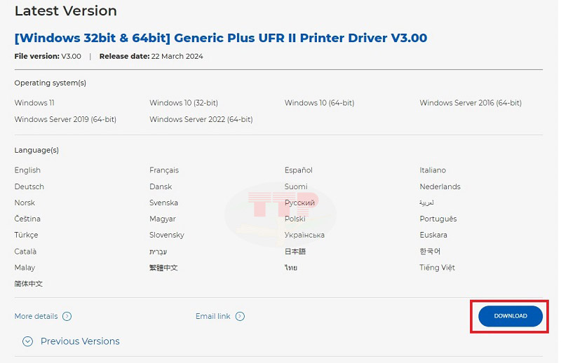 Hướng dẫn tải Driver máy in Canon LBP633Cdw - Bước 4