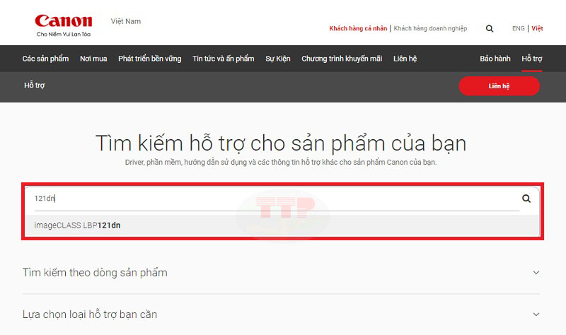Hướng dẫn tải Driver máy in Canon 121Dn Bước 3