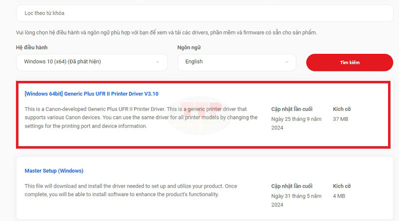 Hướng dẫn tải Driver máy in Canon 121Dn Bước 4
