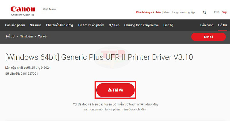 Hướng dẫn tải Driver máy in Canon 121Dn Bước 5