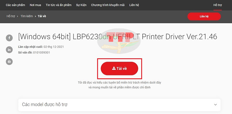 Hướng dẫn tải Driver máy in Canon LBP 6230Dn - Bước 5