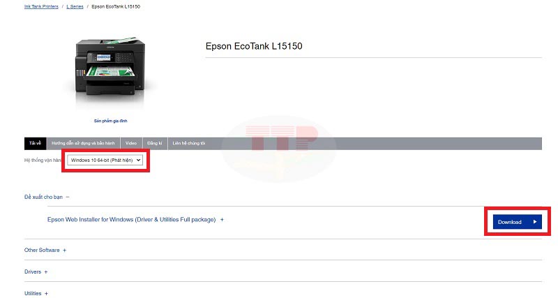 Hướng dẫn tải Driver máy in Epson L15150 - Bước 4
