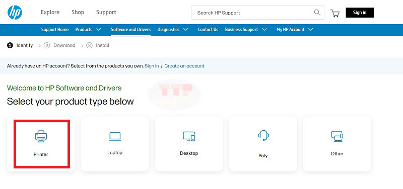 Hướng dẫn tải Driver máy in HP 108a TTP - Bước 1