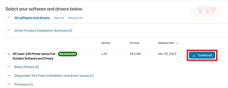 Hướng dẫn tải Driver máy in HP 108a TTP - Bước 4