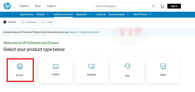 Hướng dẫn tải Driver máy in HP 108W TTP - Bước 1