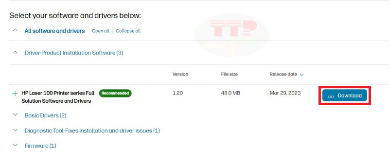 Hướng dẫn tải Driver máy in HP 108W TTP - Bước 4