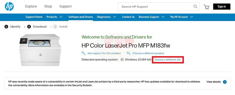 Hướng dẫn tải Driver máy in HP M183Fw - Bước 3