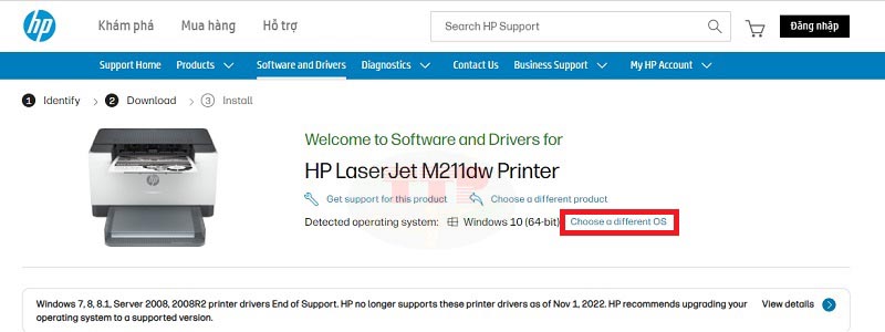 Hướng dẫn tải Driver máy in HP M211Dw - Bước 3