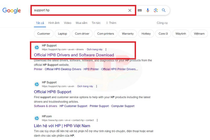 Hướng dẫn tải Driver máy in HP MFP M283Fdw/ M283Fdn - Bước 1