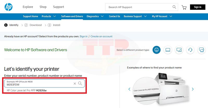 Hướng dẫn tải Driver máy in HP MFP M283Fdw/ M283Fdn - Bước 2
