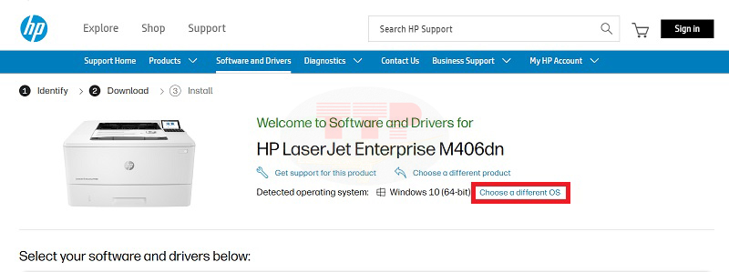 Hướng dẫn tải Driver HP M406Dn - Bước 3