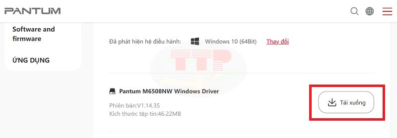 Hướng dẫn tải Driver máy in Pantum M6508Nw - Bước 3