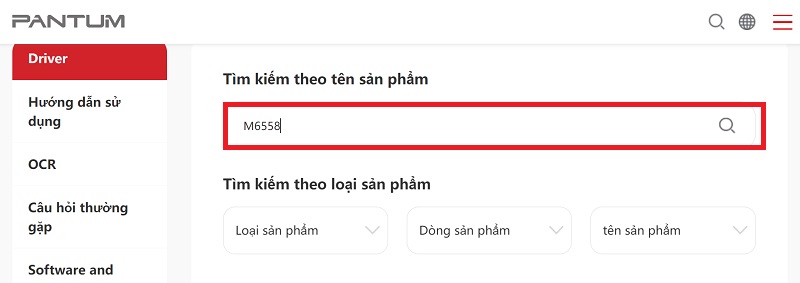 Hướng dẫn tải Driver máy in Pantum M6558 - Bước 2