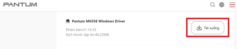Hướng dẫn tải Driver máy in Pantum M6558 - Bước 3