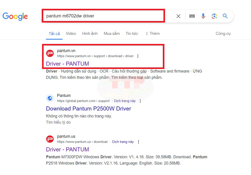 Hướng dẫn tải Driver máy in Pantum M6702Dw - Bước 1
