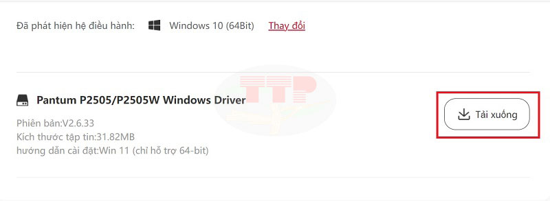Hướng dẫn tải Driver máy in Pantum P2505/ P2505w - Bước 3