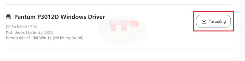 Hướng dẫn tải Driver máy in Pantum P3012D - Bước 3