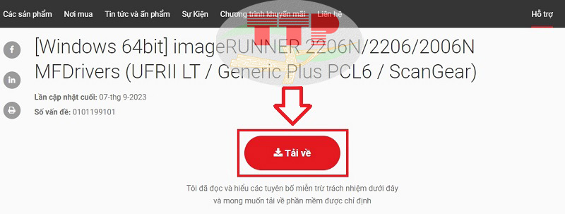 Hướng dẫn tải Driver Máy photocopy Canon IR 2006N - Bước 5