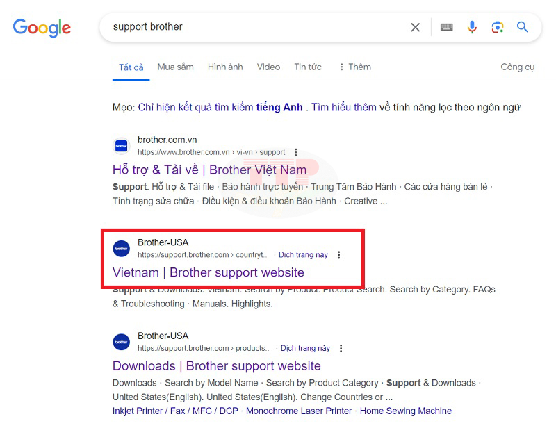 Hướng dẫn tải Driver máy scan Brother ADS-3100 - Bước 1