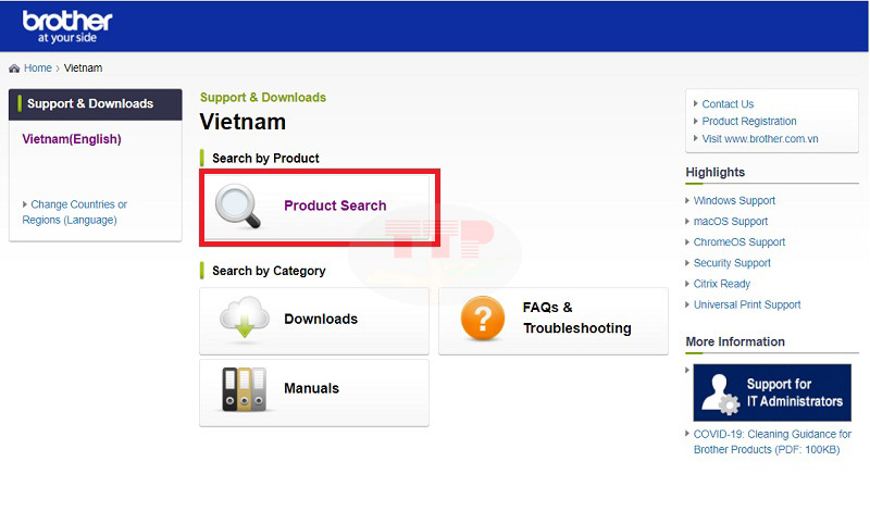 Hướng dẫn tải Driver máy scan Brother ADS-4700w - Bước 2