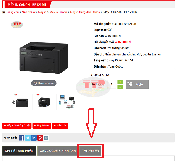 Hướng dẫn tải và cài đặt Driver Canon LBP121Dn