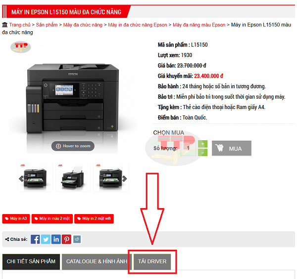 Hướng dẫn tải và cài đặt Driver Epson L15150