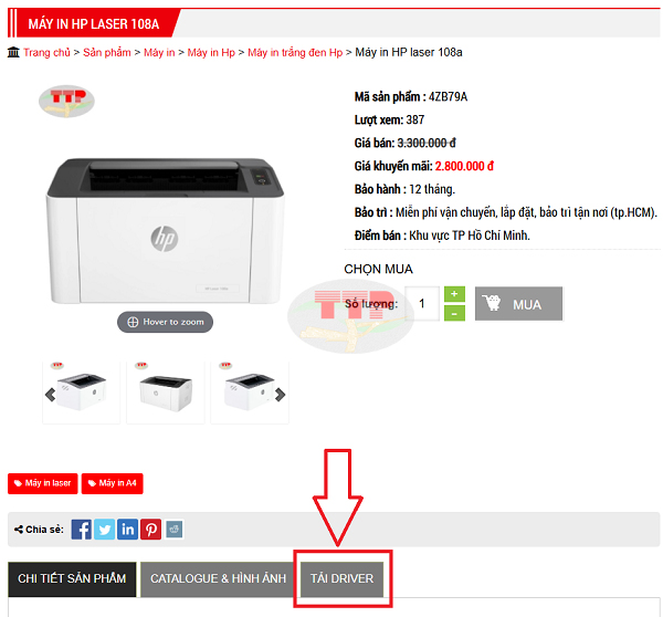 Hướng dẫn tải và cài đặt Driver máy in HP 108a