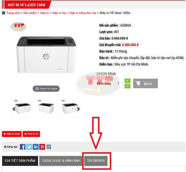 Hướng dẫn tải và cài đặt Driver máy in HP 108w