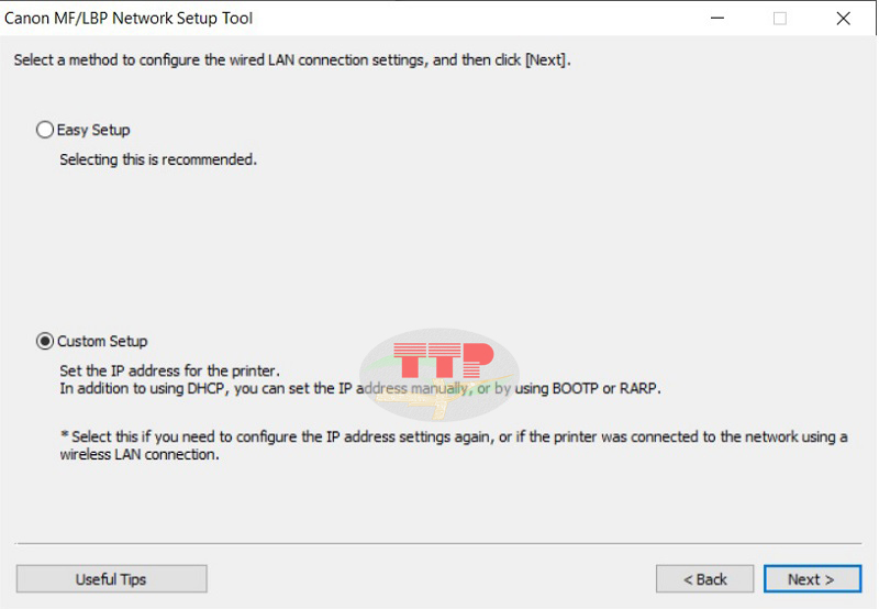 Hướng dẫn thiết lập IP tĩnh máy in Canon LBP 6320Dn - Bước 4