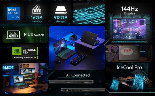 Laptop ASUS Vivobook Gaming V16 K3607VJ-RP106W TTP