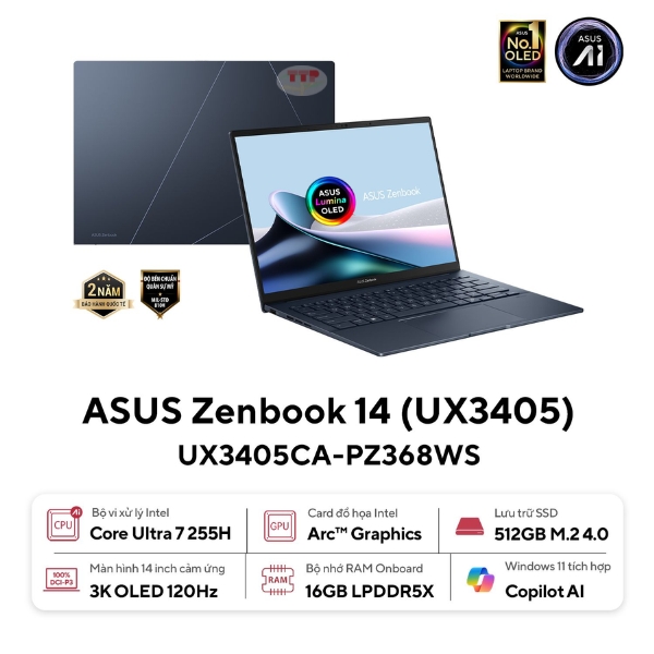 Laptop ASUS Zenbook 14 OLED UX3405CA-PZ368WS TTP
