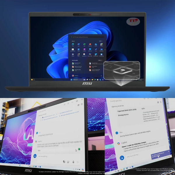 Laptop MSI Modern 15 H AI C2HMG-220VN TTP