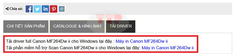  Tải Driver Canon MF264Dw II TTP