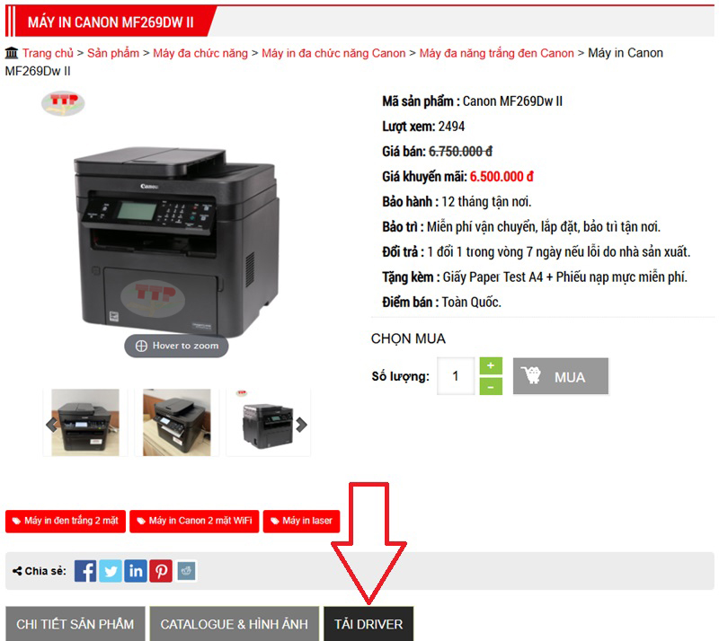 Tải Driver Canon MF269Dw II