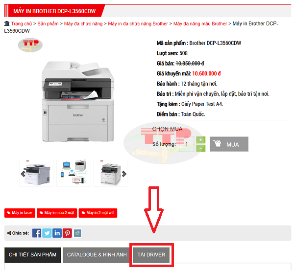 Tải Driver máy in Brother DCP - L3560CDW