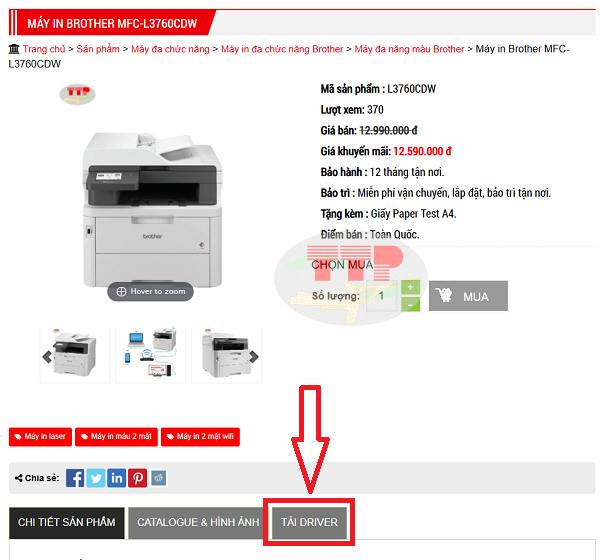 Tải Driver máy in Brother DCP-L3760Cdw