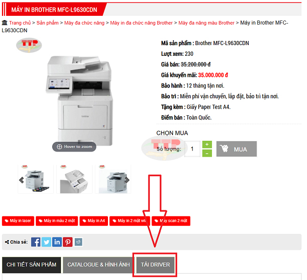 Tải Driver máy in Brother MFC-L9630CDN