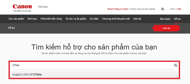 Hướng dẫn tải Driver máy in Canon MF275dw TTP