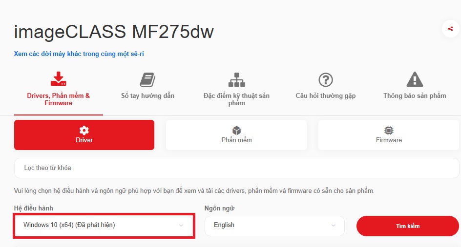 Hướng dẫn tải Driver máy in Canon MF275dw TTP